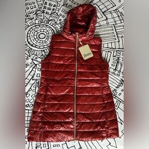 HERNO DOWN PUFFER LONG VEST HOOD US SIZE M (50)